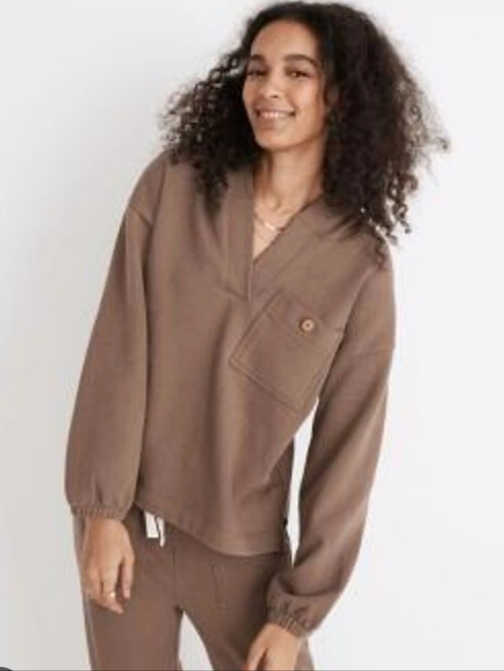 Madewell Oversized Hooded Sweatshirt  Womens Medium Brown Relaxed  Boho Steeze‎